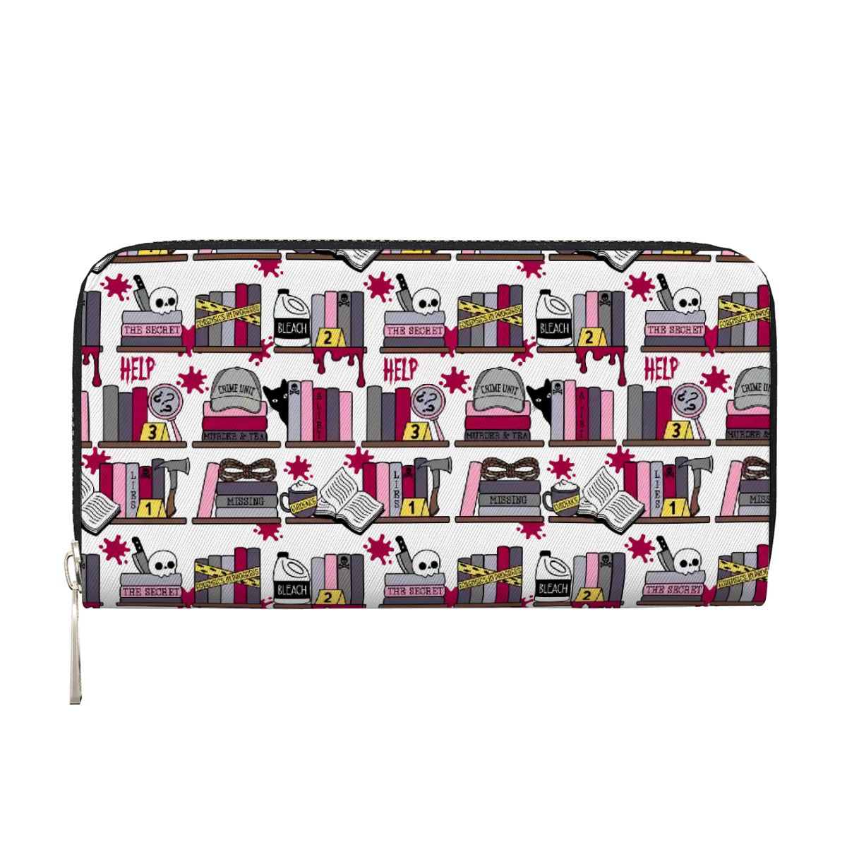 Thriller book shelf true crime bookish vegan leather wallet purse