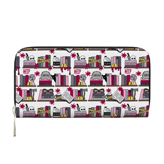 Thriller book shelf true crime bookish vegan leather wallet purse