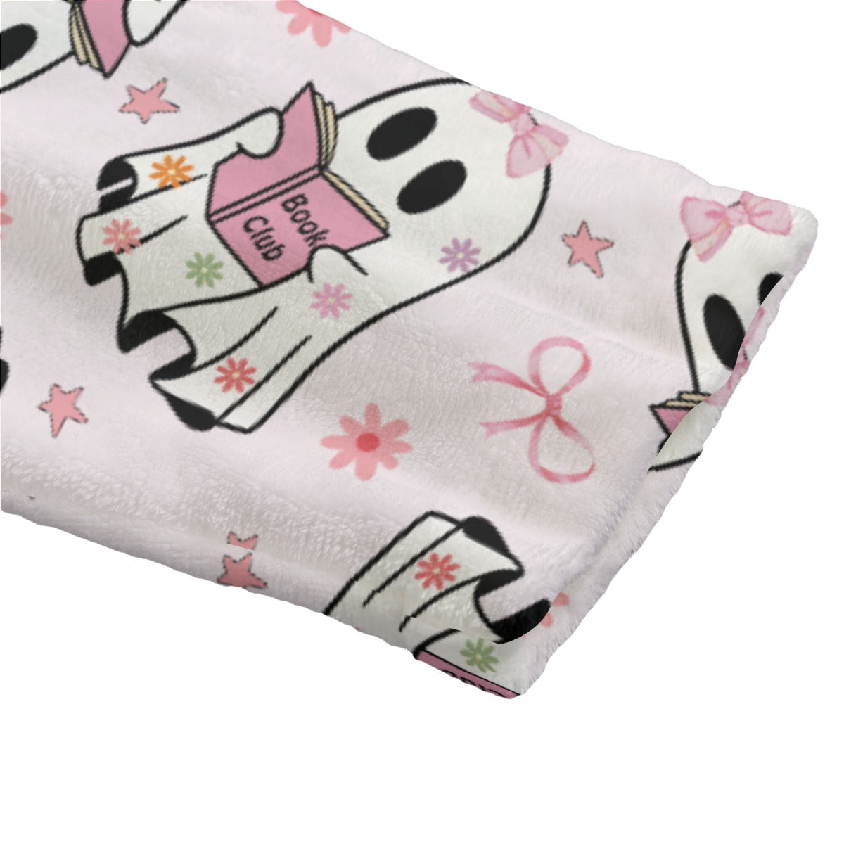 Reading bookish ghosts All-Over Print Unisex Flannel Hooded bathrobe dressing gown robe