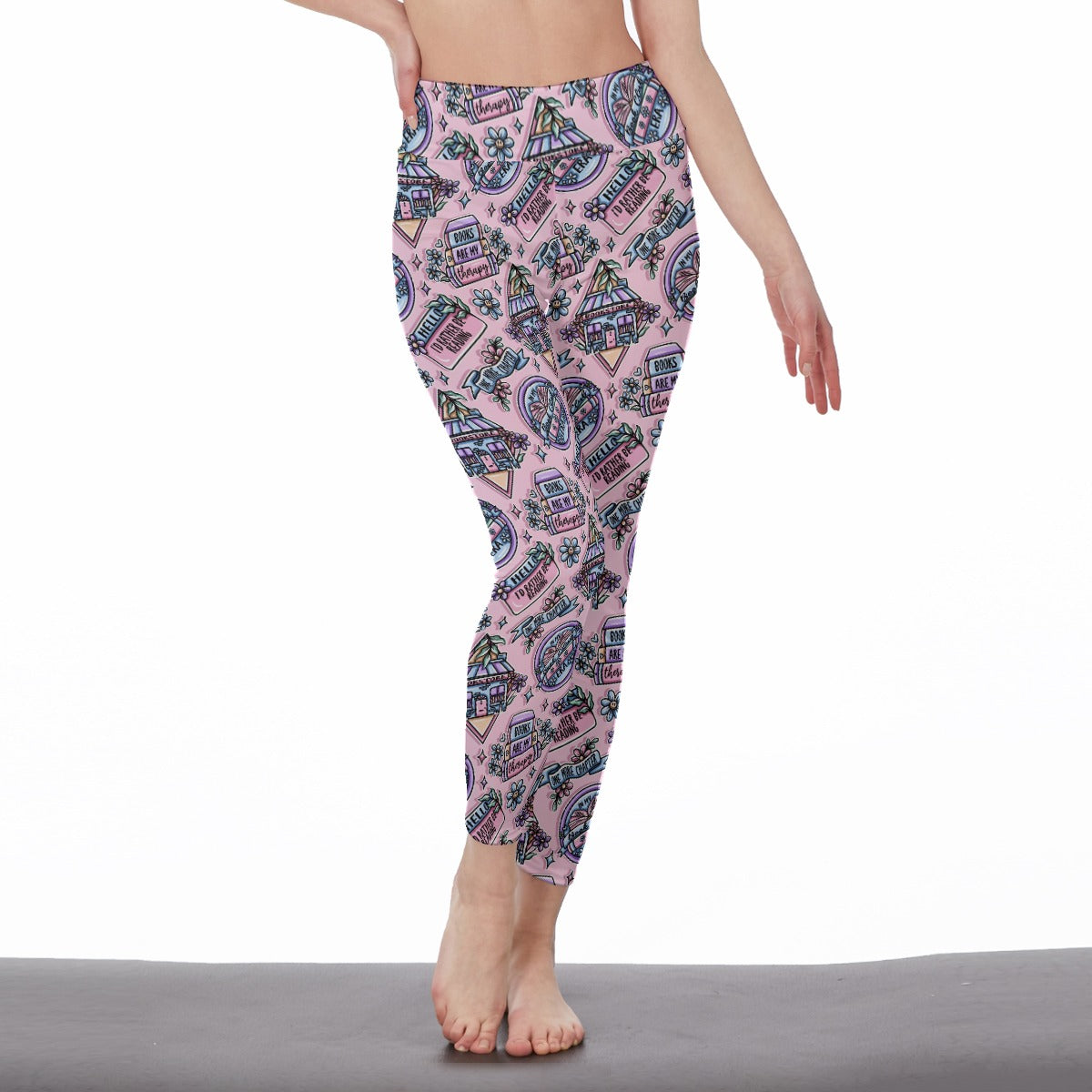 Bookish tattoo clean reader All-Over Print Women's High Waist Leggings