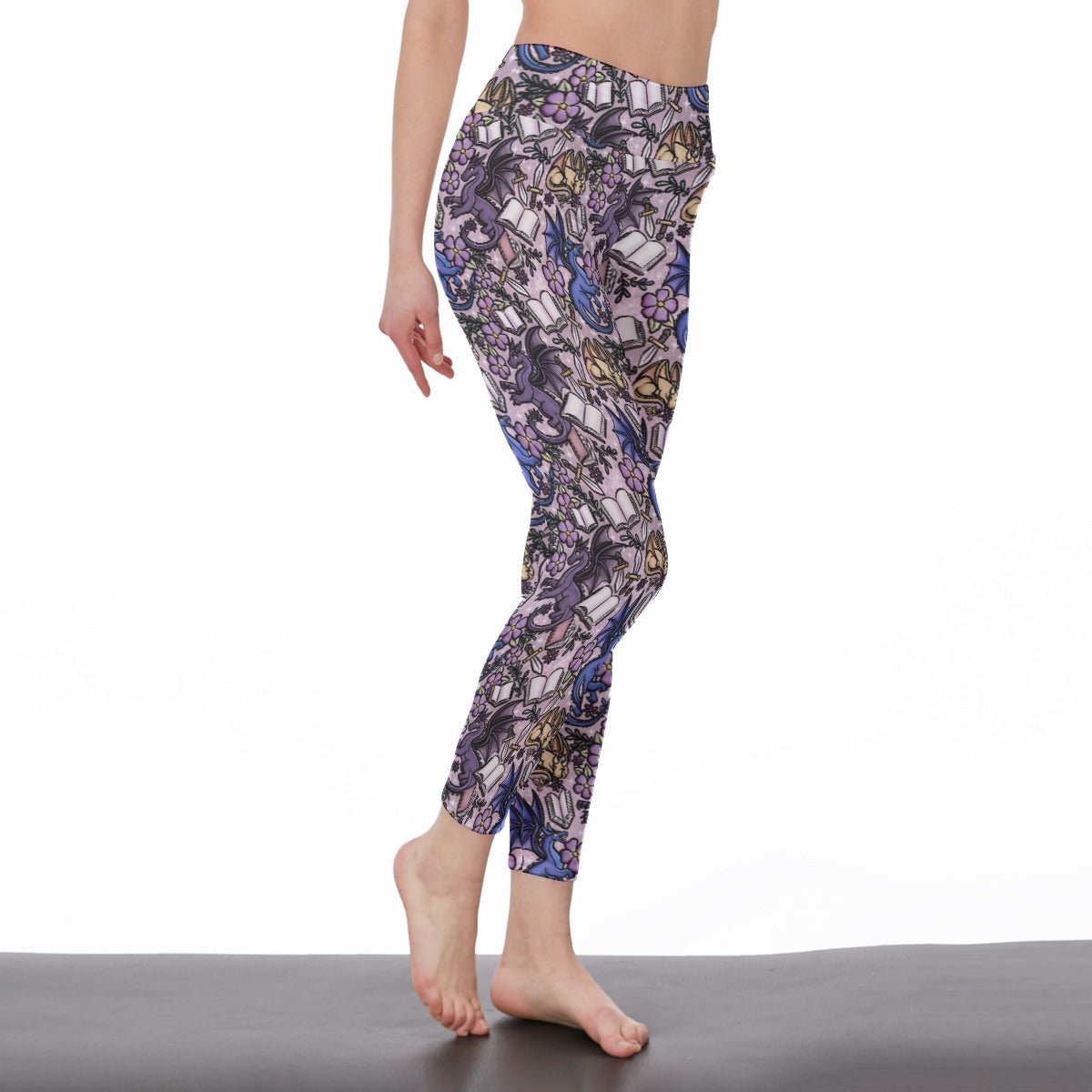 Dragon trio bookish romantasy fantasy reader leggings high waisted