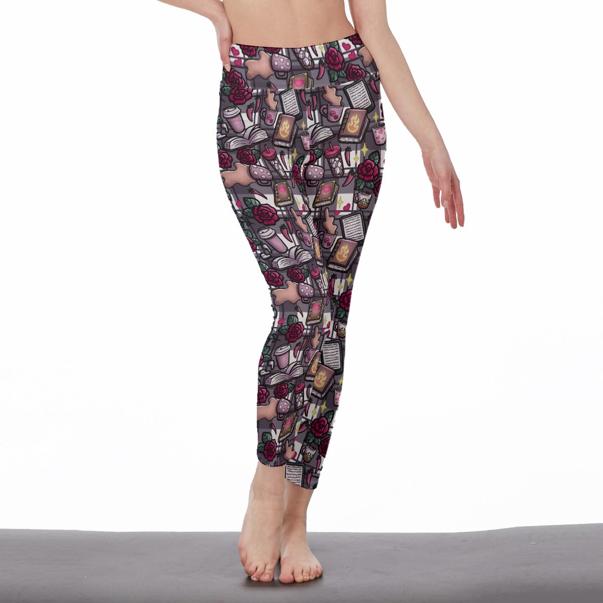 Smut books and coffee bookish All-Over Print Women's High Waist Leggings