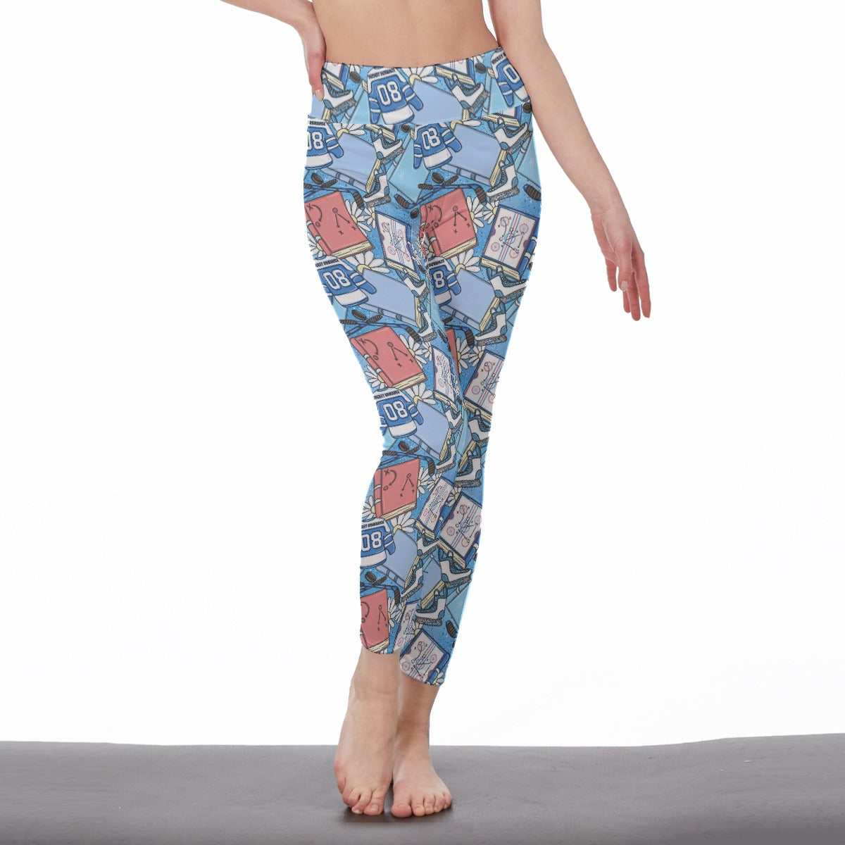 Hockey romance bookish All-Over Print Women's High Waist Leggings