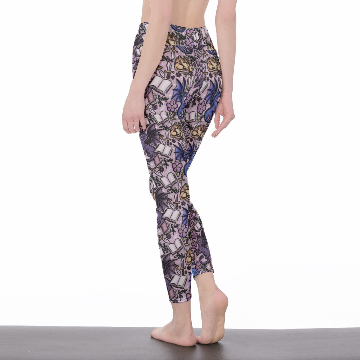 Dragon trio bookish romantasy fantasy reader leggings high waisted
