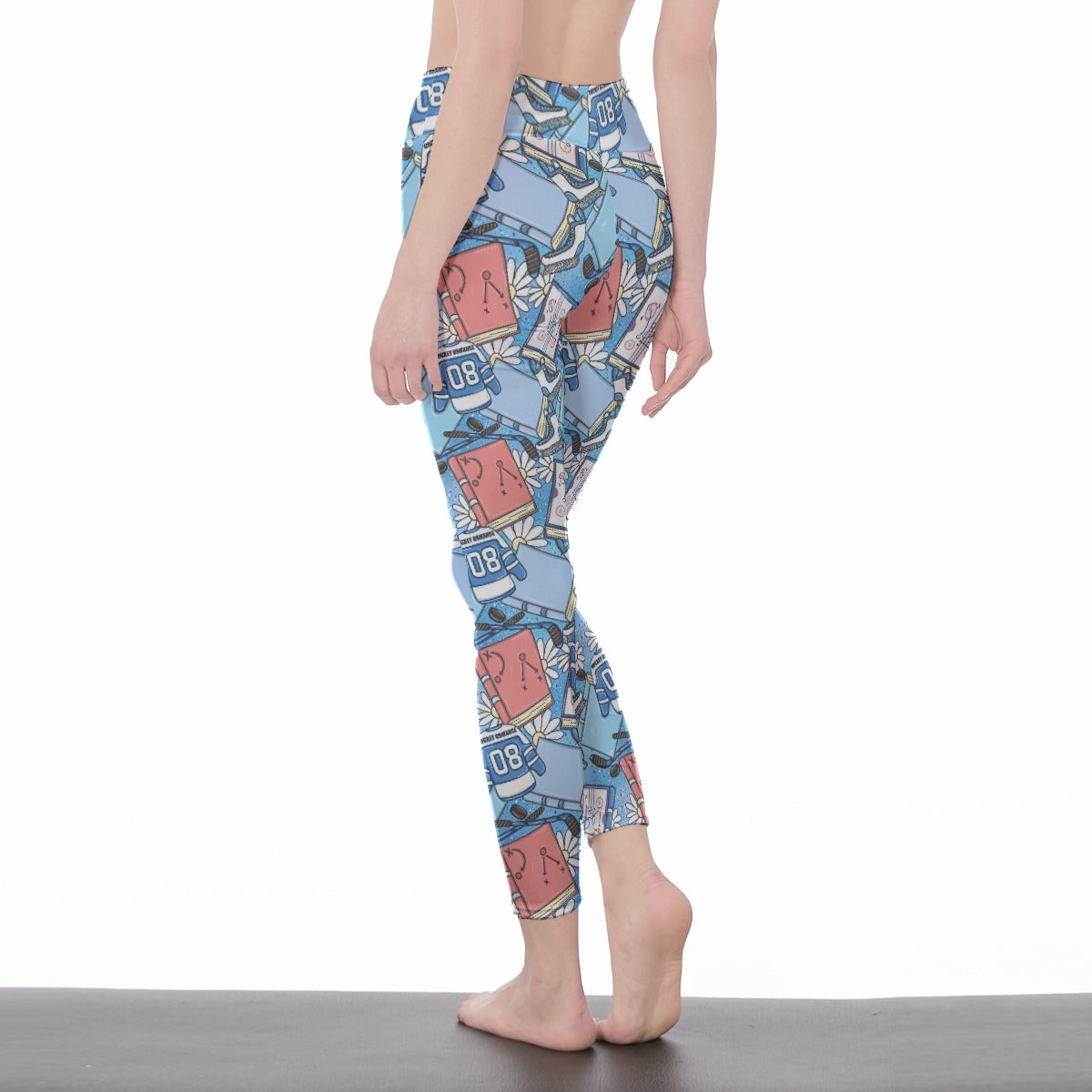 Hockey romance bookish All-Over Print Women's High Waist Leggings