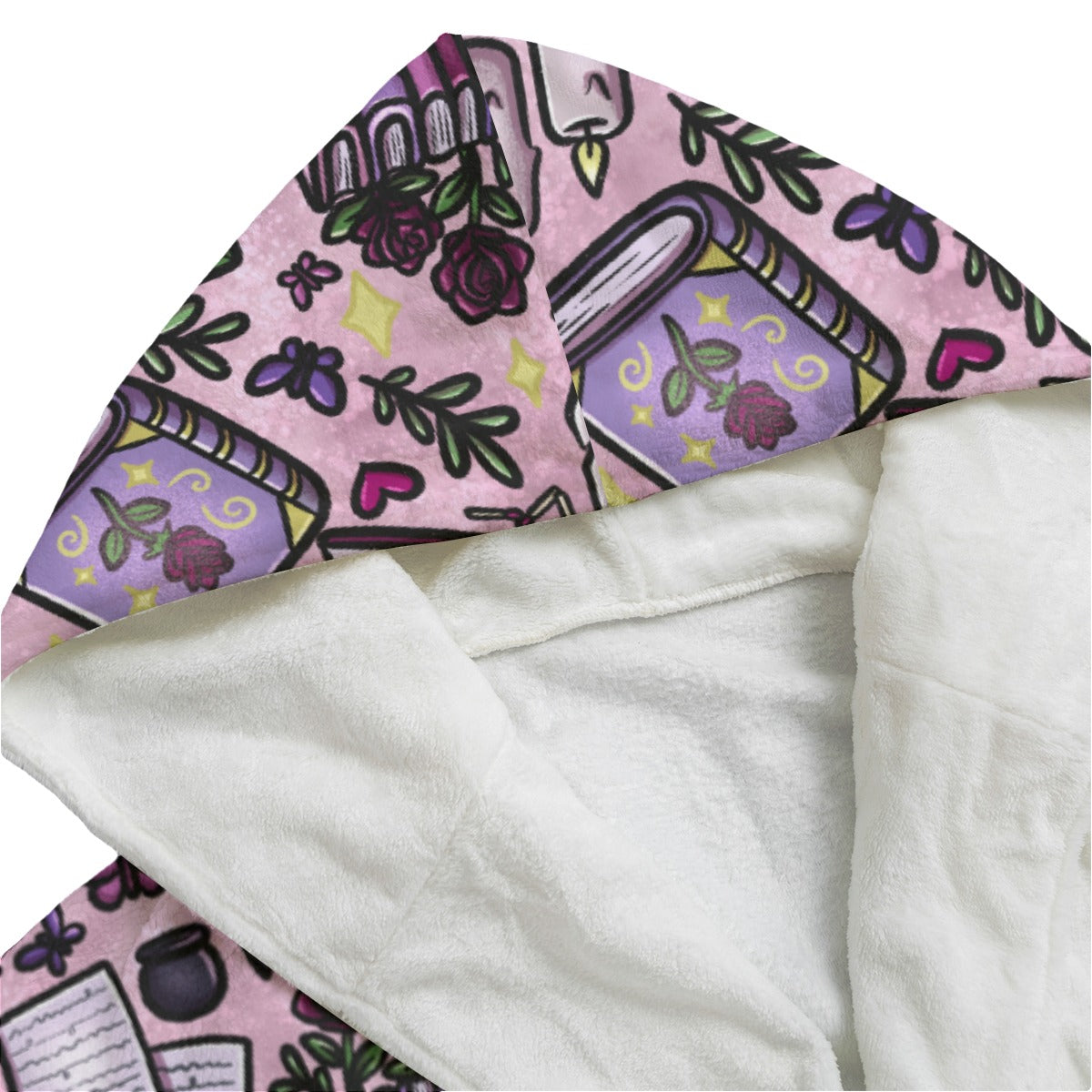 Slow burn romance bookish All-Over Print Unisex Flannel Hooded bathrobe dressing gown