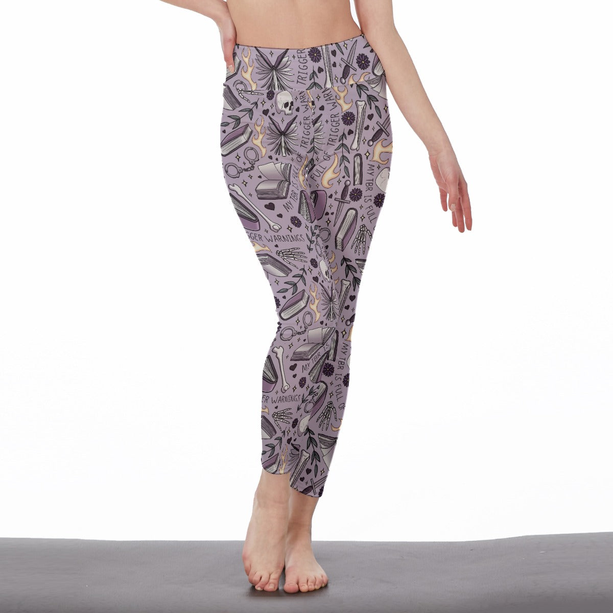 My TBR is full of trigger warnings lilac dark romance All-Over Print Women's High Waist Leggings