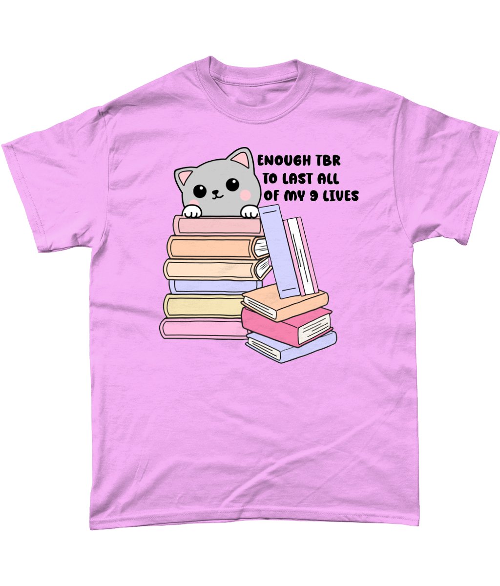 Enough tbr tolast all of my 9 lives cat bookish t-shirt bookbestiesuk