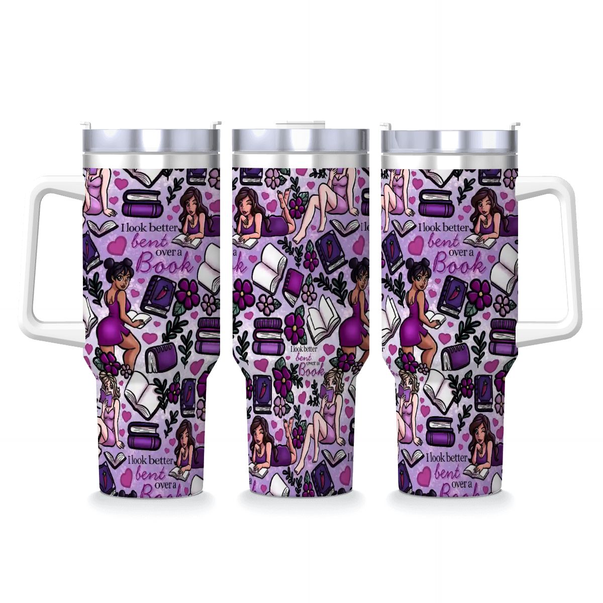 I look better bent over a book bookish 40oz travel mug