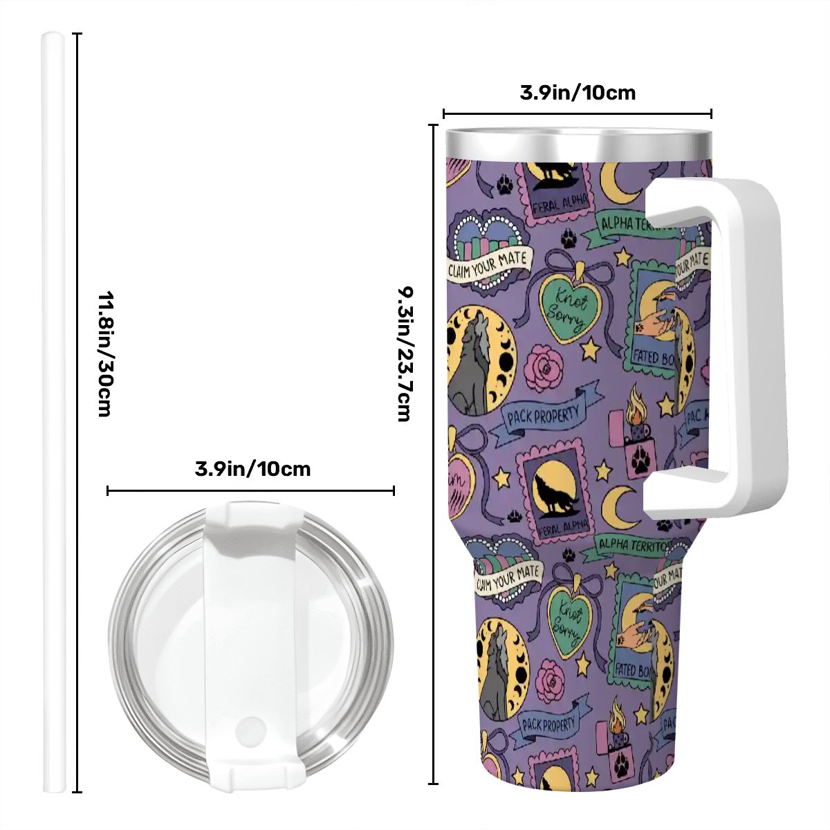 Omegaverse shifter romance bookish travel mug 40oz