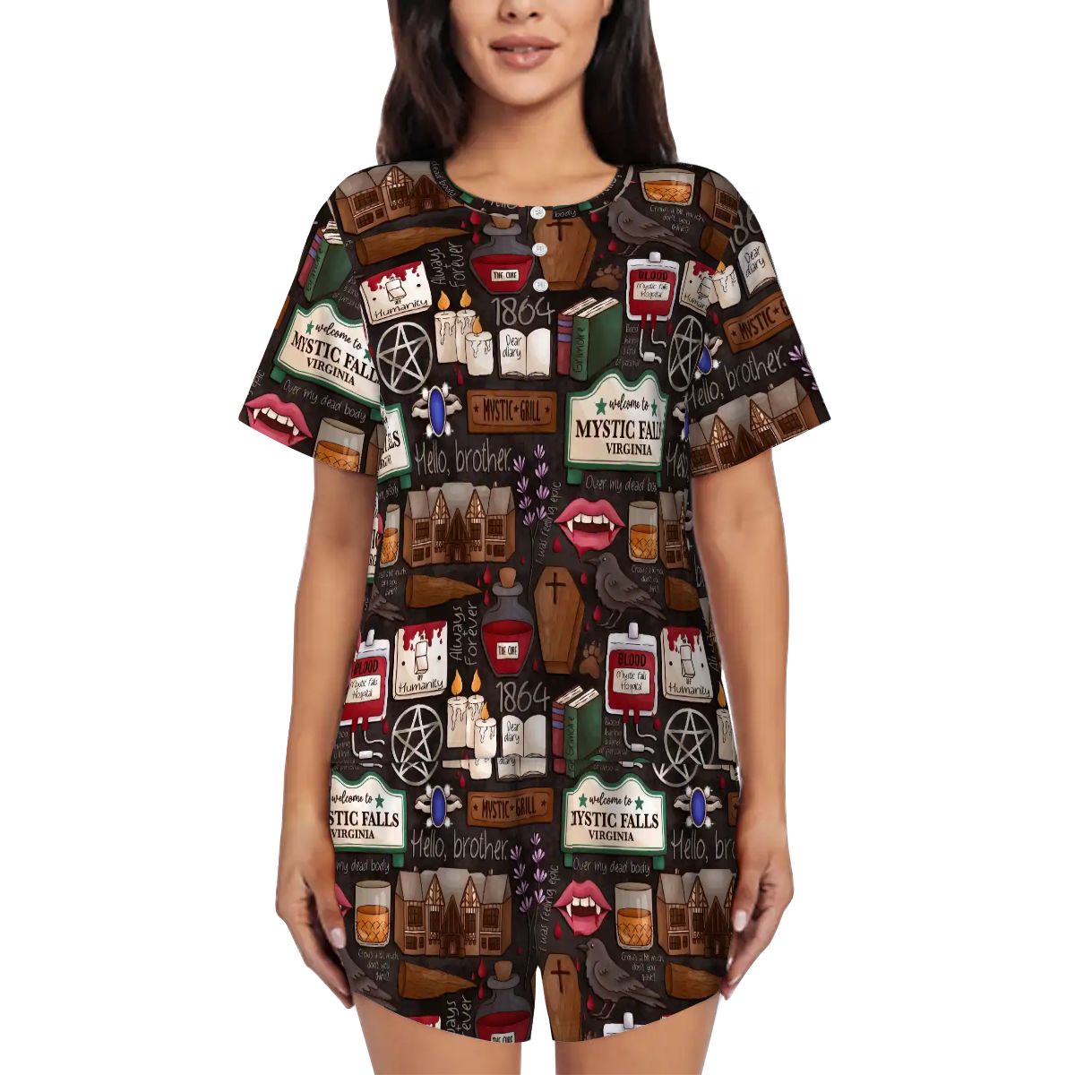 Mystic falls TVD vampire pajamas pjs pyjamas