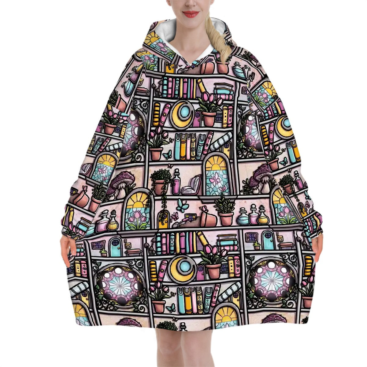 Fairy Bookshelves fantasy bookish blanket hoodie