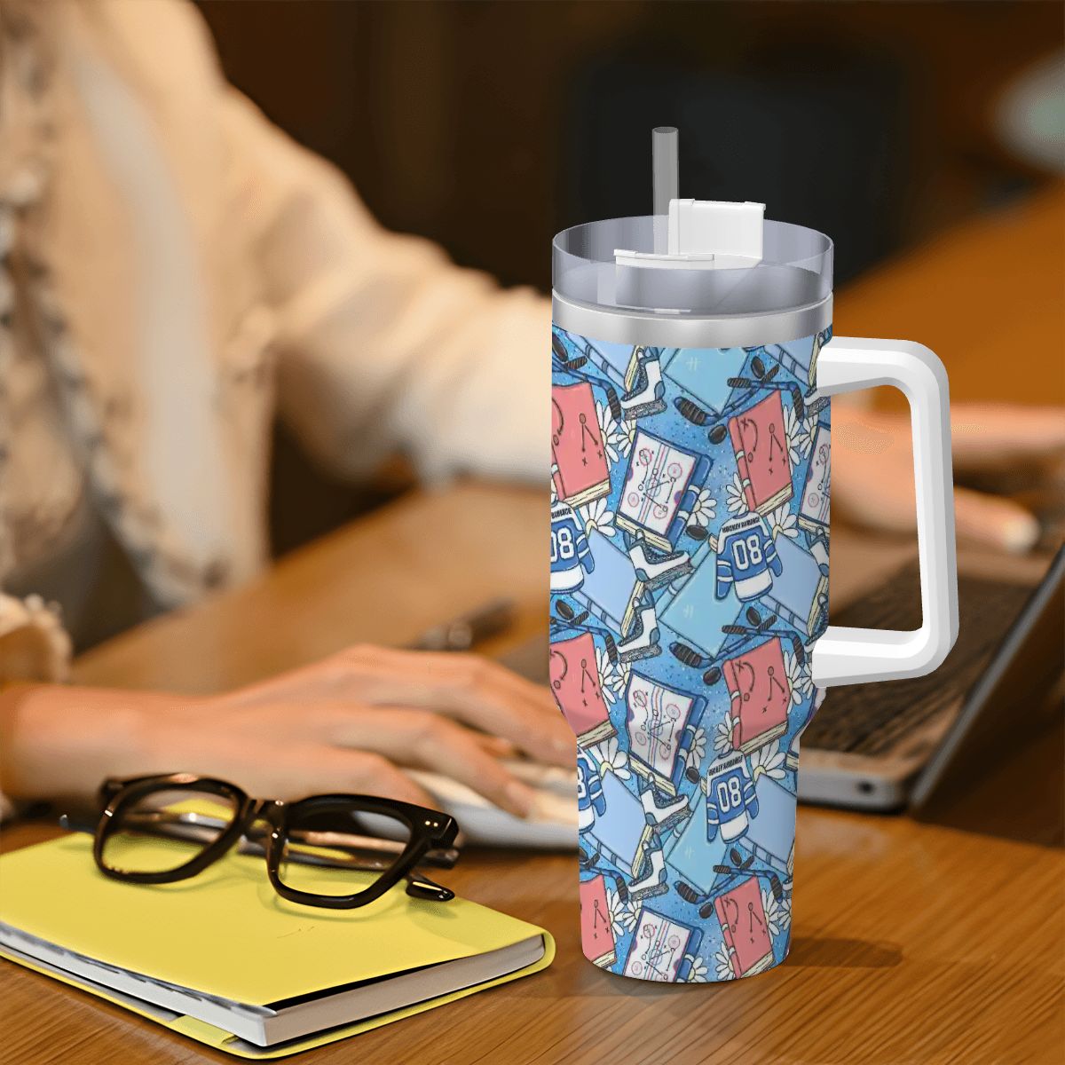 Hockey romance bookish 40oz travel mug