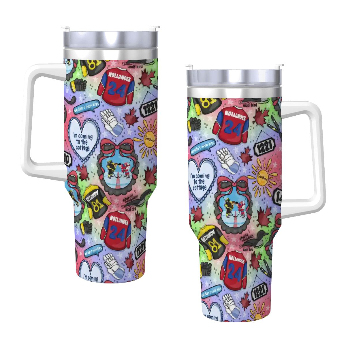 Heated Hockey mm romance bookish 40oz travel mug