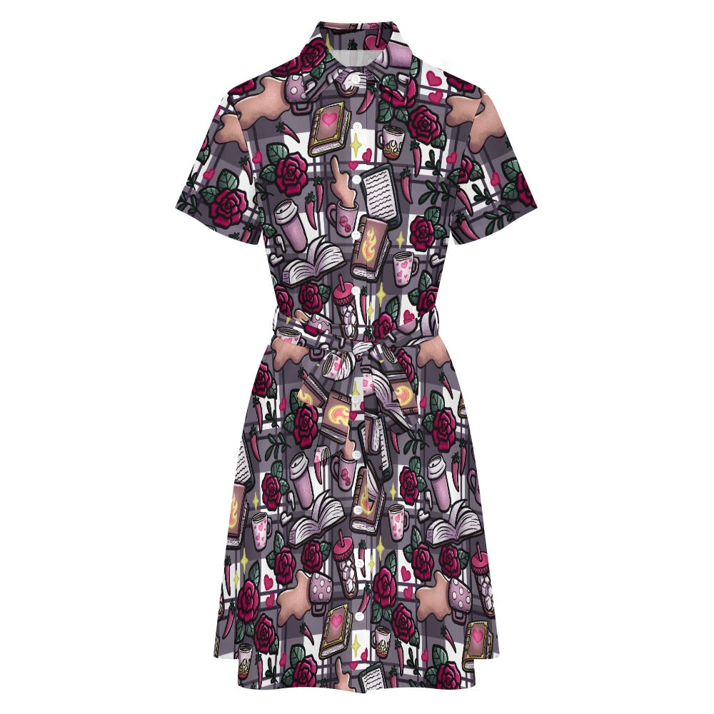 Coffee and Smut bookish shirt dress