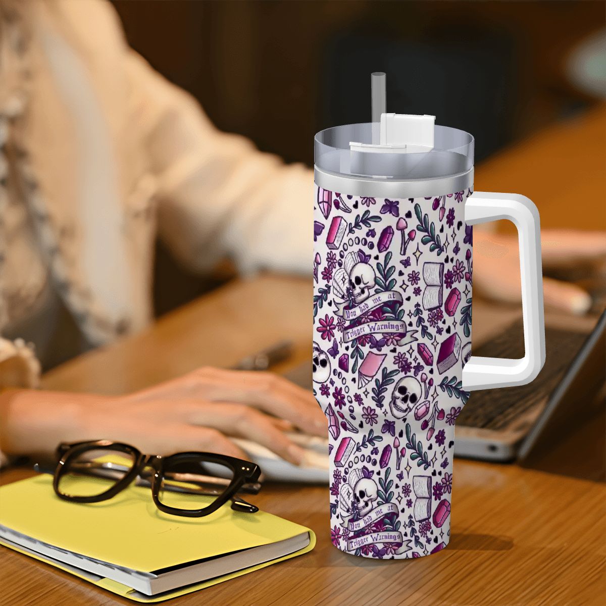 You had me at trigger warnings dark romance bookish 40oz travel mug
