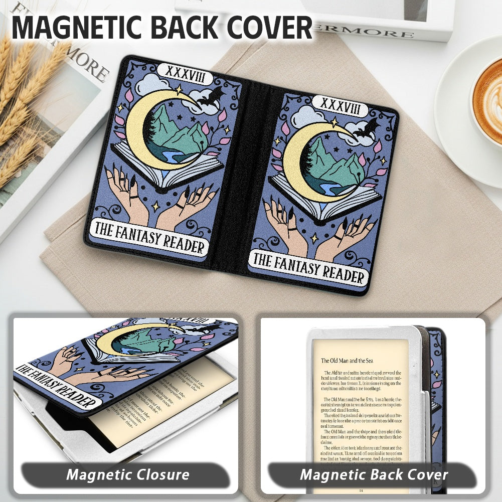 The fantasy reader bookish vegan leather PU cover for Kindle paperwhite 11th 12th gen wallet style e-reader case