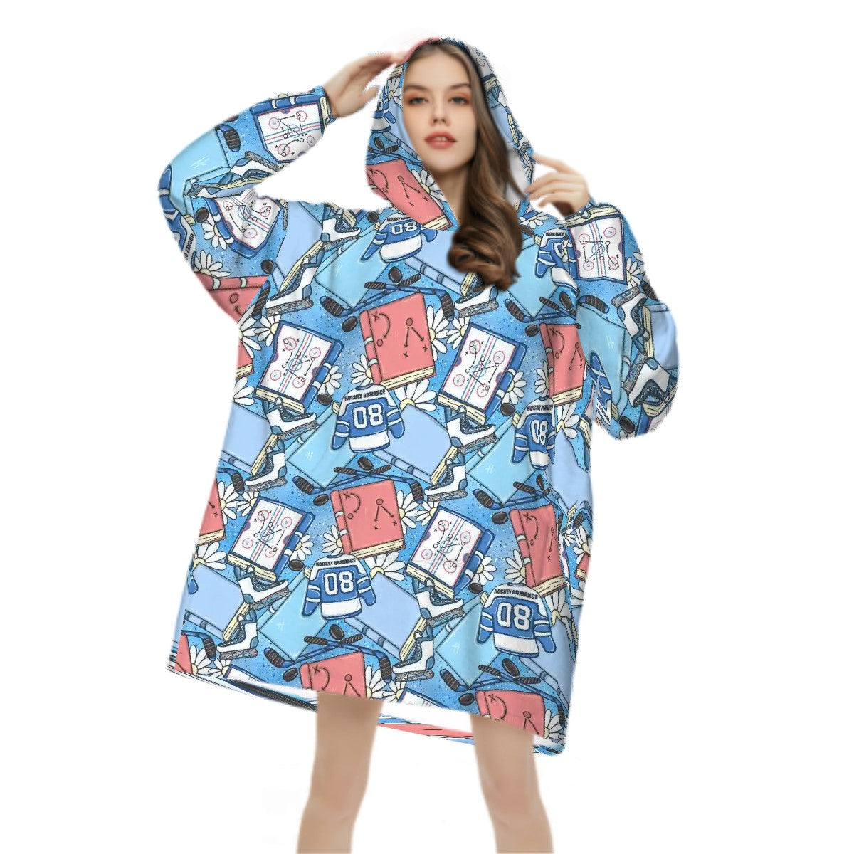 Hockey romance bookish blanket hoodie