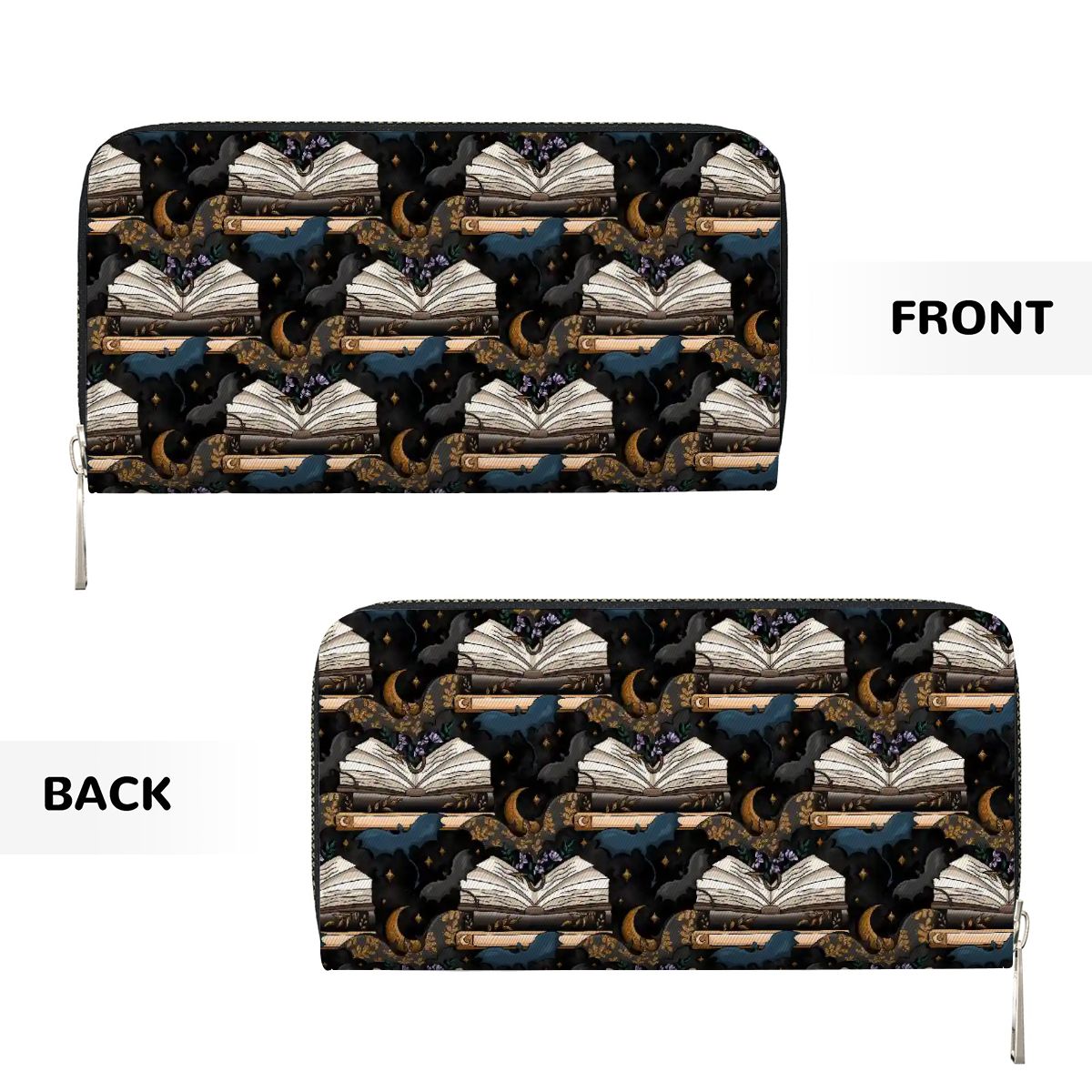 Book dragons at night bookish romantasy fantasy wallet purse