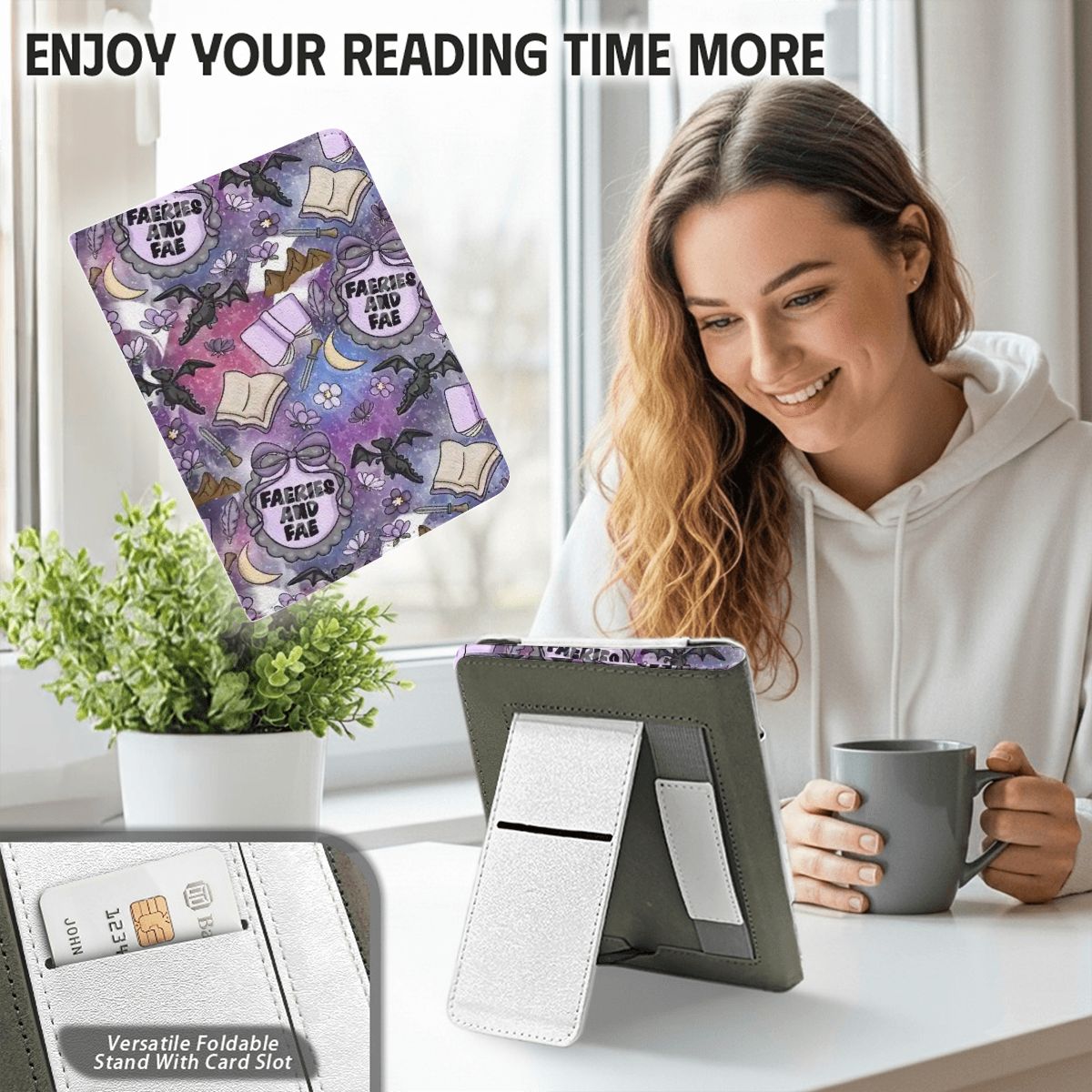 Faeries and Fae romantasy bookish kindle case for paperwhite 11th 12th gen and coloursoft