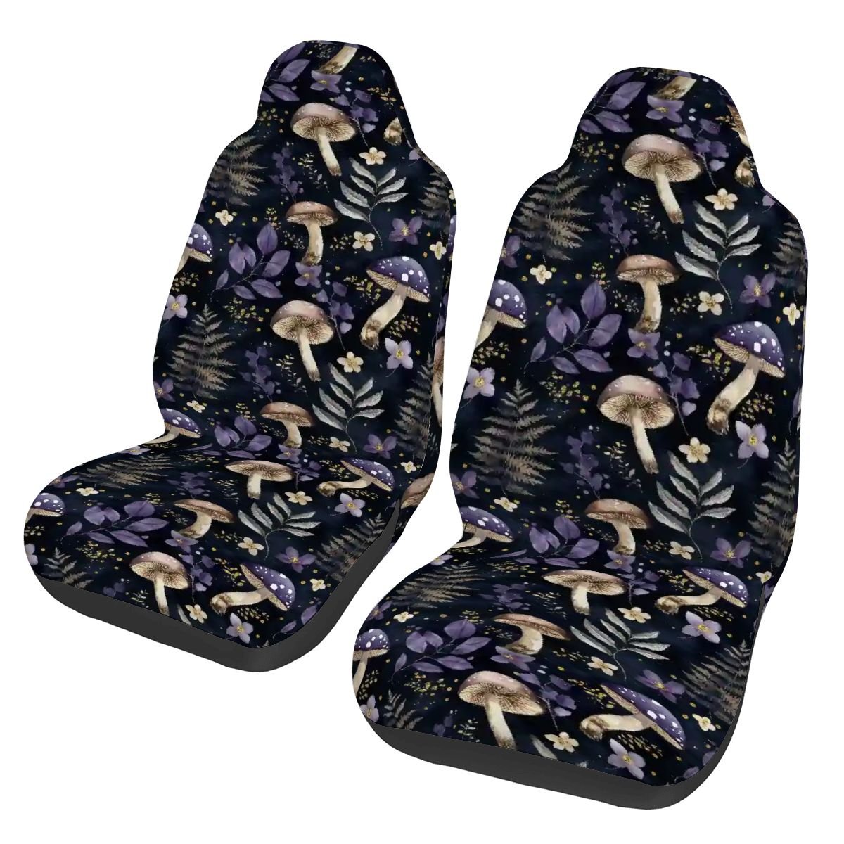 Dark mushrooms cottagecore naturecore Car Front Seat Covers