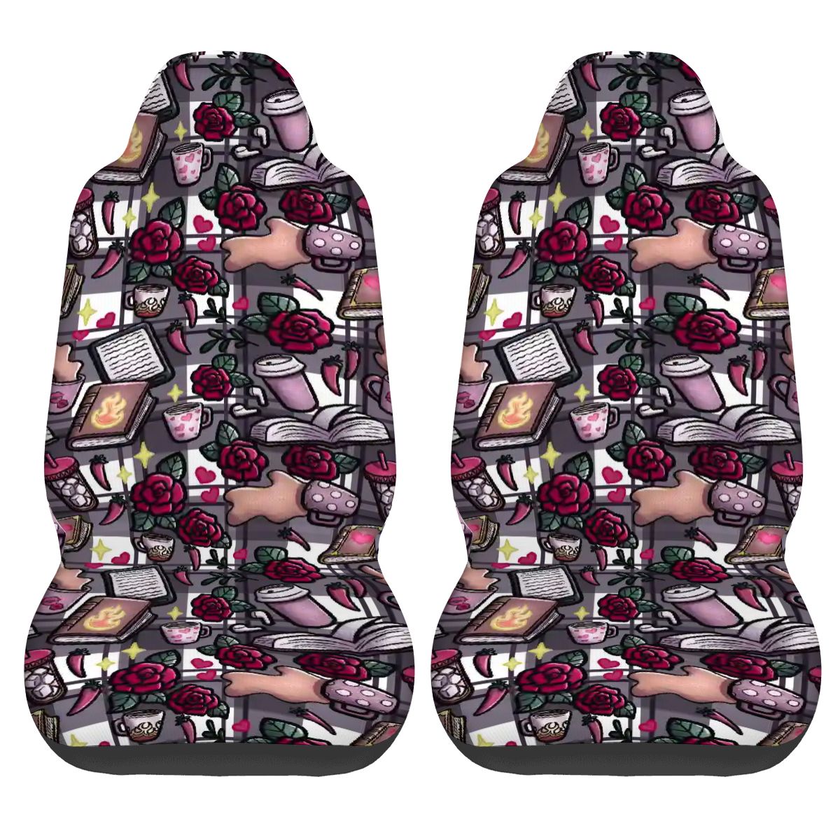 Books smut and coffee bookish Car Front Seat Covers