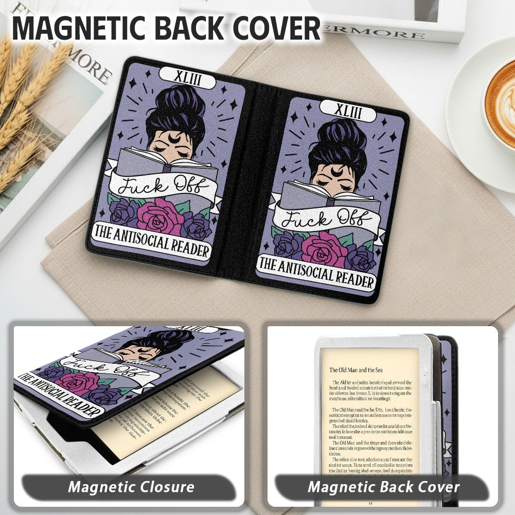 The antisocial sweary reader bookish vegan leather PU cover for Kindle paperwhite 11th 12th gen