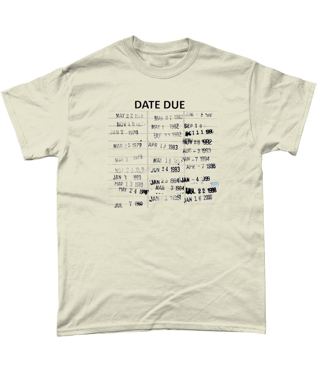 Due date library stamps bookish t-shirt