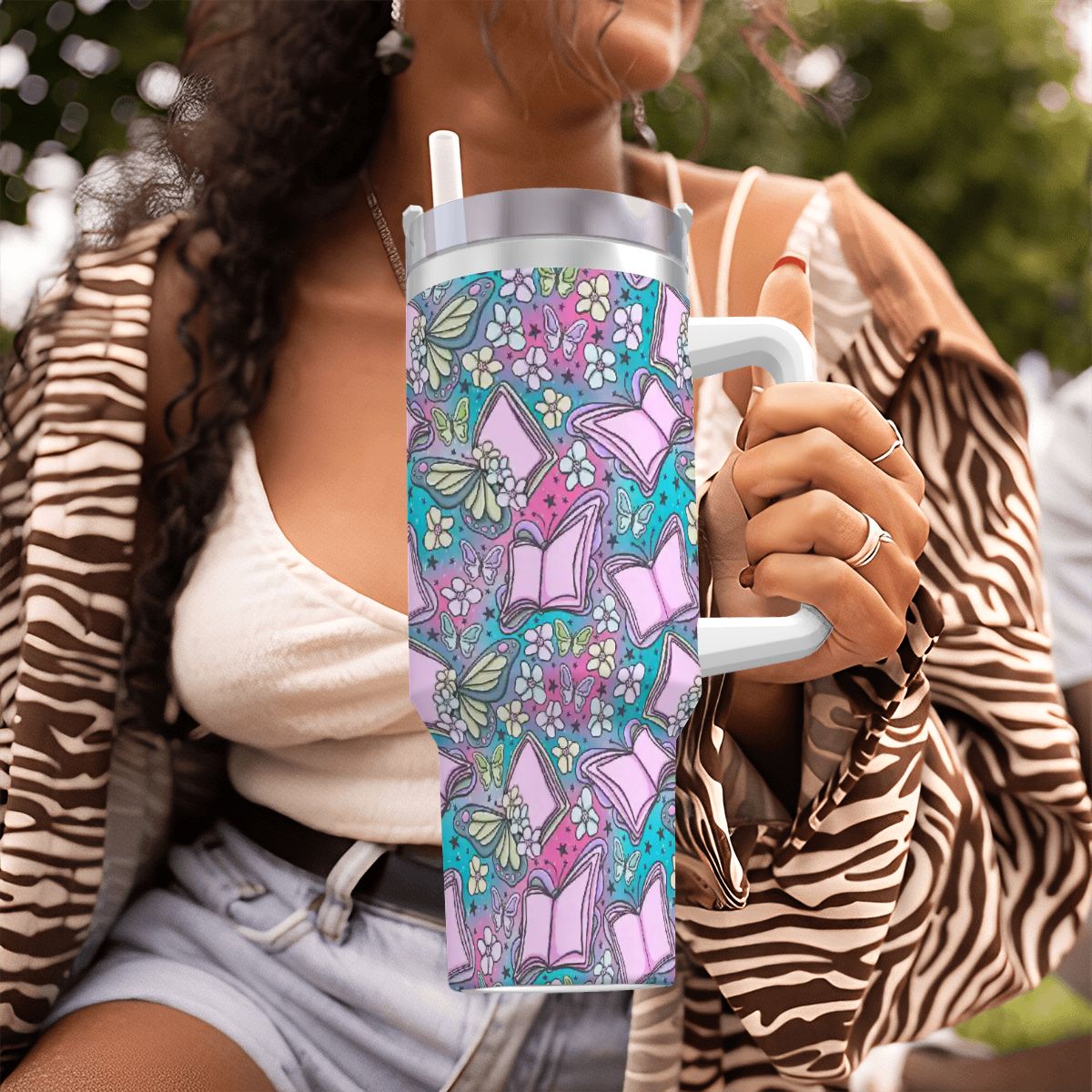 Bookerfly bookish 40oz travel mug