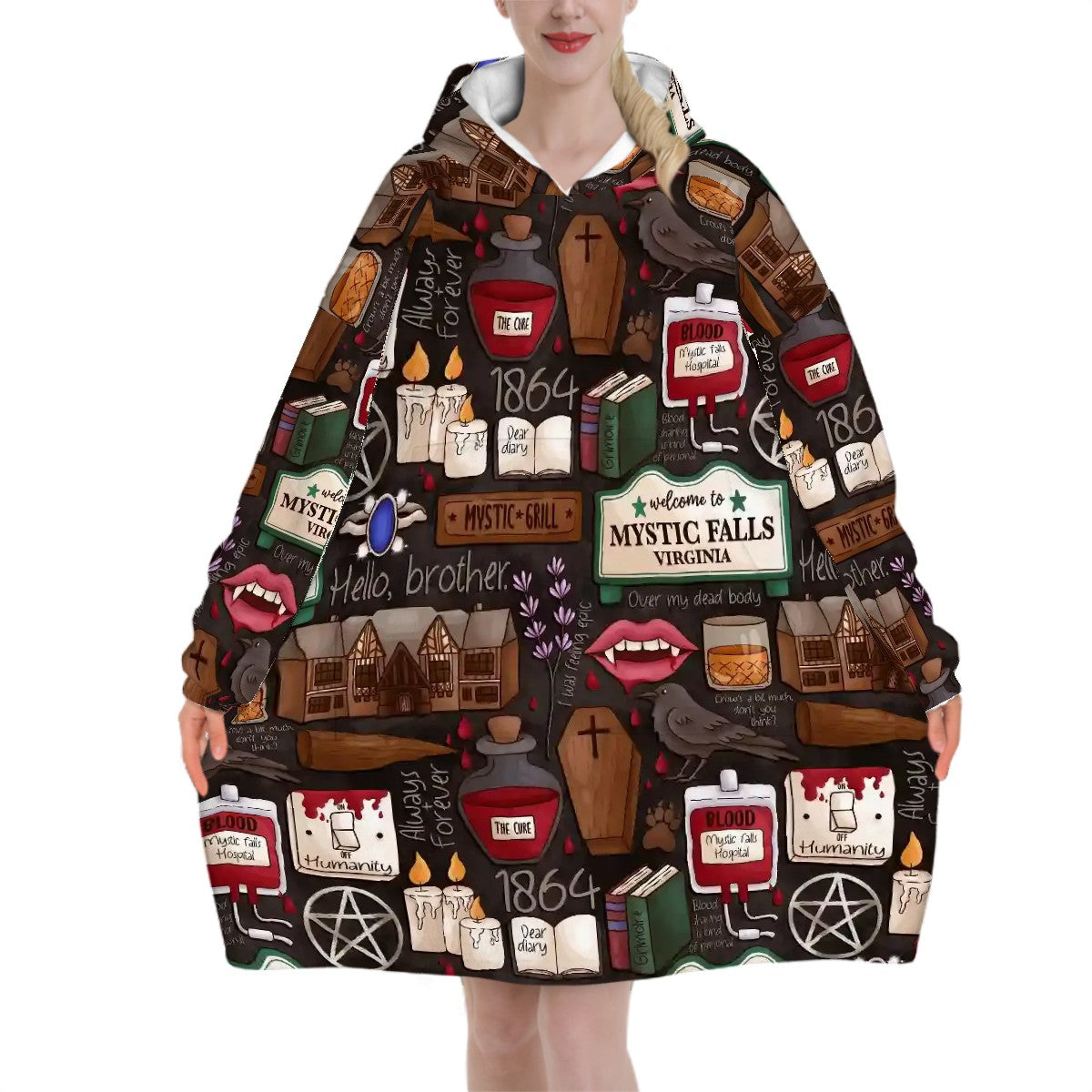 Hello brother TVD Salvatore blanket hoodie