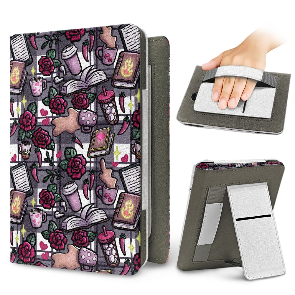 Smut and coffee PU cover for Kindle paperwhite 11th 12th gen vegan leather wallet style case