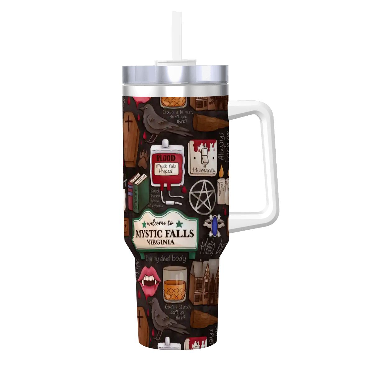 TVD hello brother salvatore travel mug 40oz