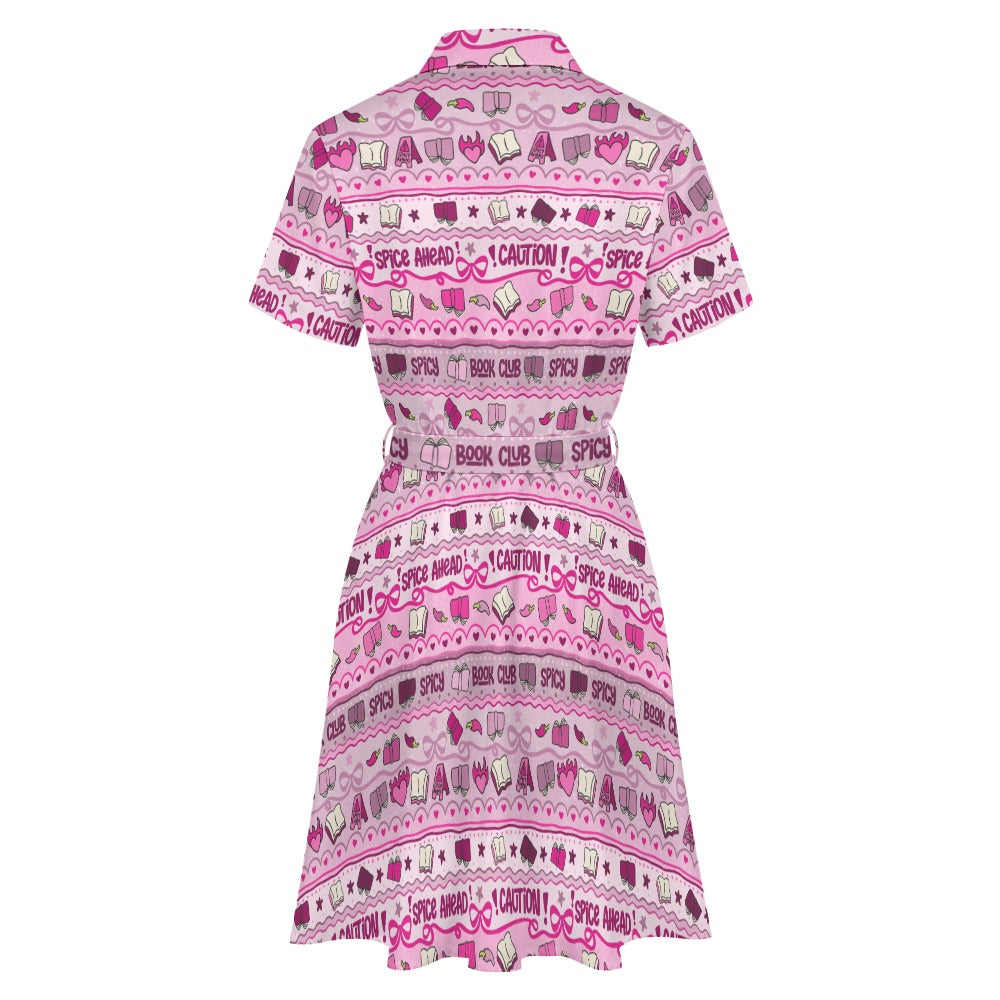 Caution smut ahead bookish shirt dress