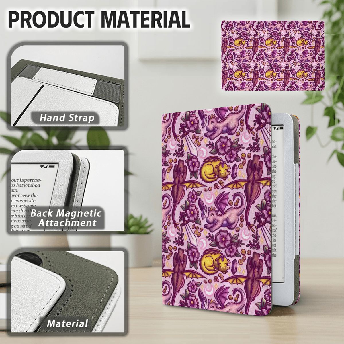 Dragons and swords romantasy fantasy kindle case for paperwhite 11th 12th gen and coloursoft