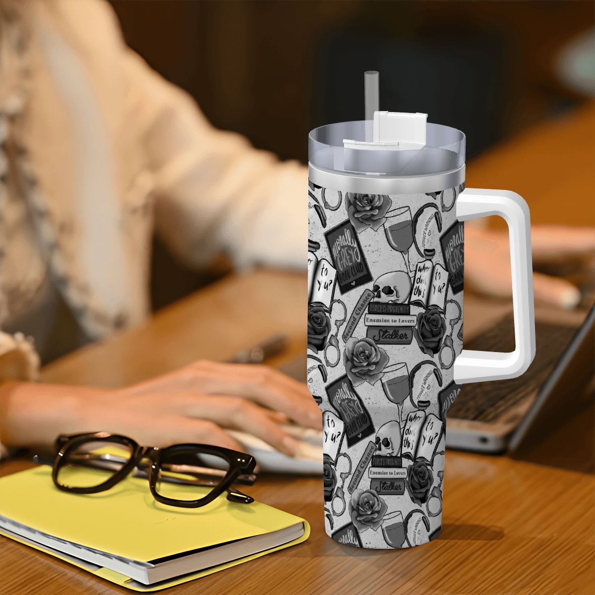 Morally grey dark romance bookish travel mug 40oz