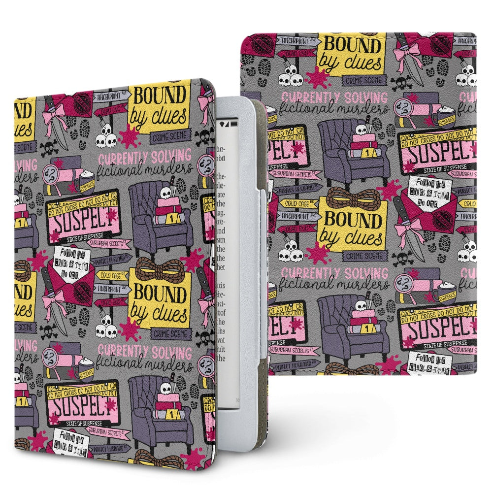 Armchair detective thriller reader PU cover for Kindle paperwhite 11th and 12th gen and coloursoft