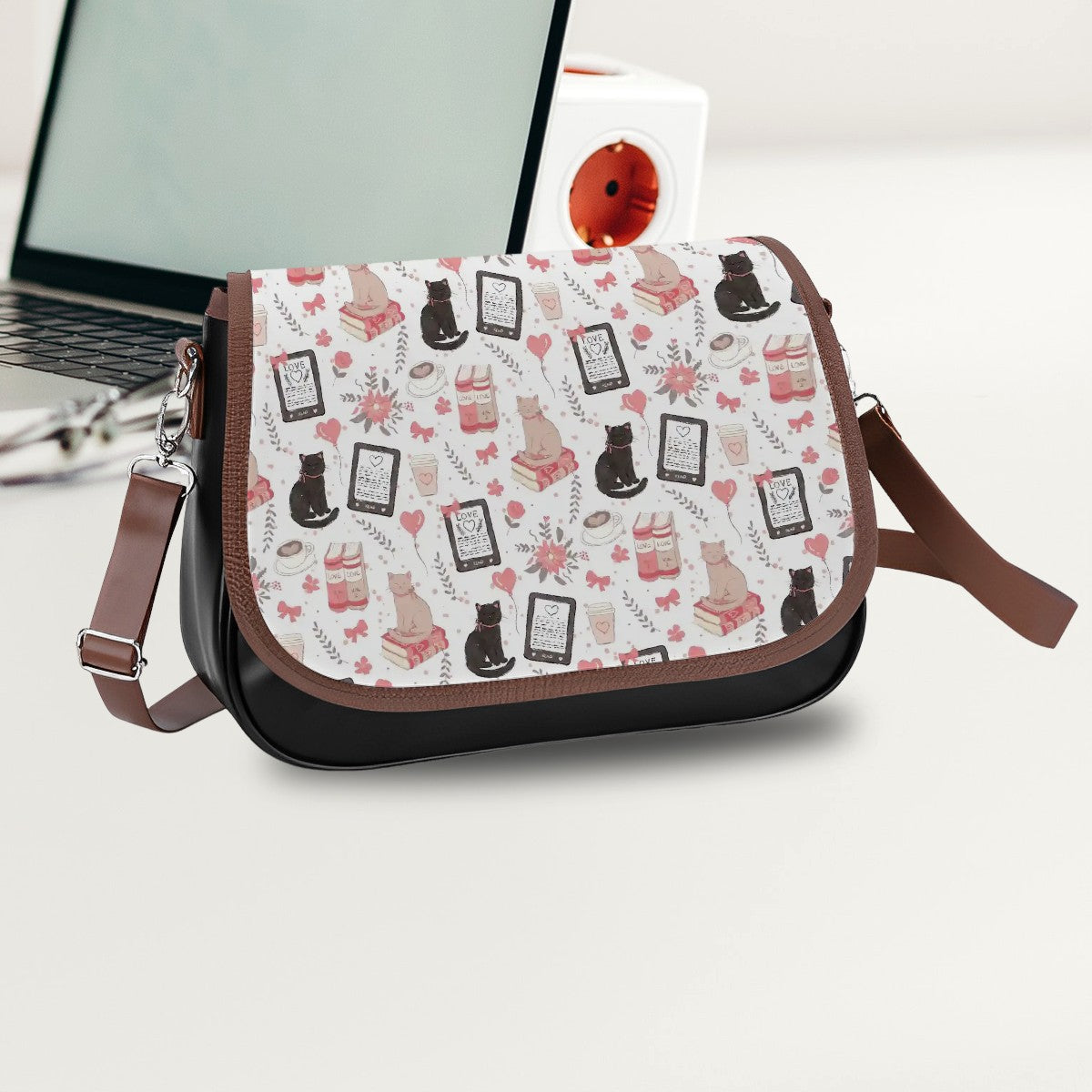 Love cats e-reader bookish handbag satchel style handbag