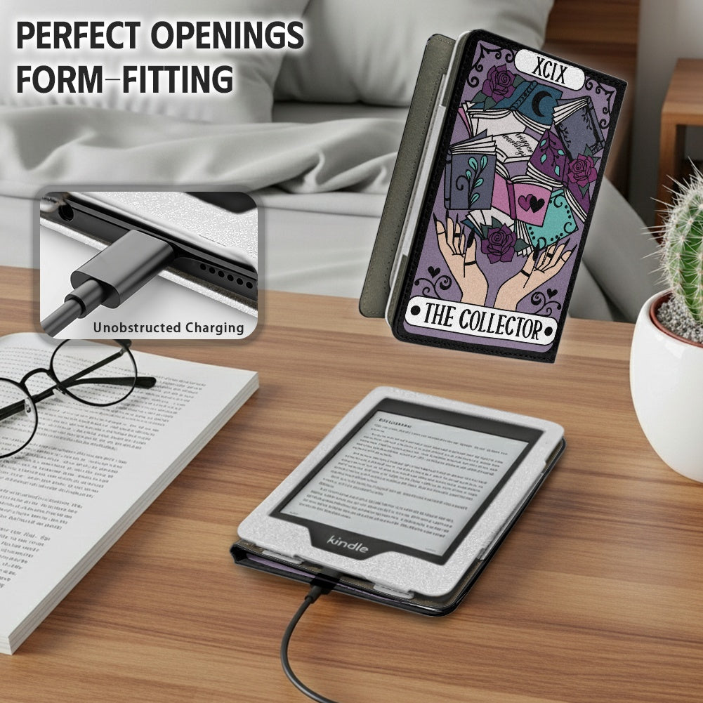 The collector tarot style PU cover for Kindle paperwhite 11th 12th generation wallet style e-reader case in vegan leather