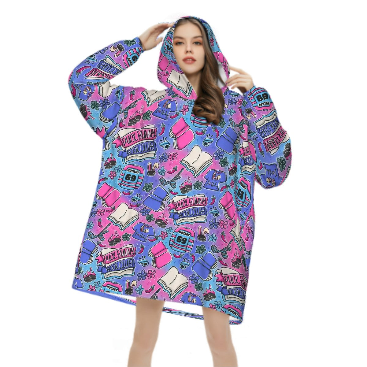 Puck bunny hockey romance bookish blanket hoodie