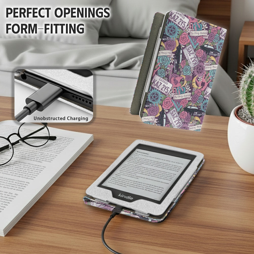 Kansas PU cover for Kindle paperwhite 11th 12th gen vegan leather wallet style case