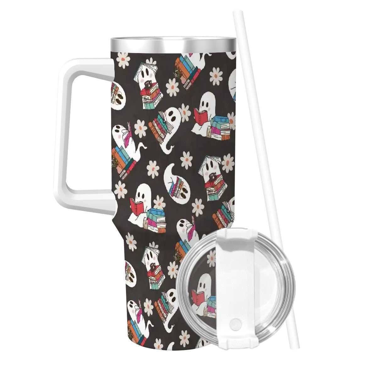 Booooks bookish ghosts 40oz travel mug