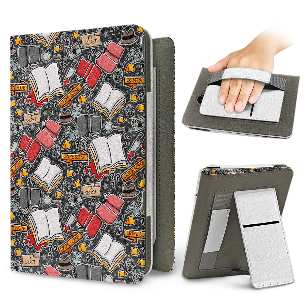 Cartoon crime scene thriller reader PU cover for Kindle 11th 12th gen and coloursoft