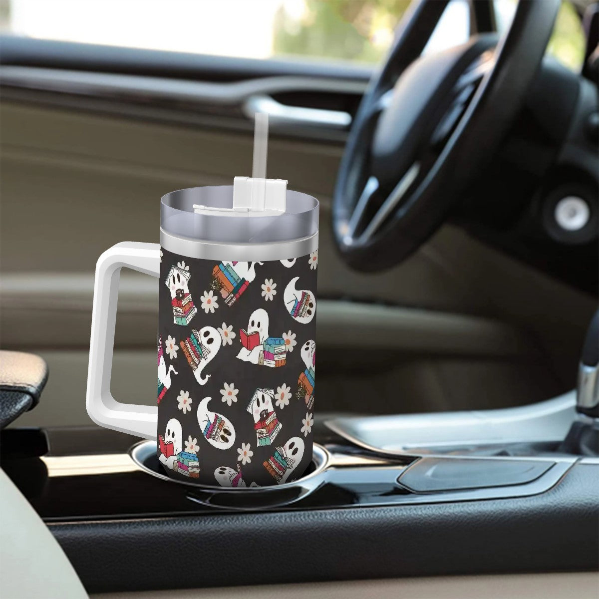 Booooks bookish ghosts 40oz travel mug