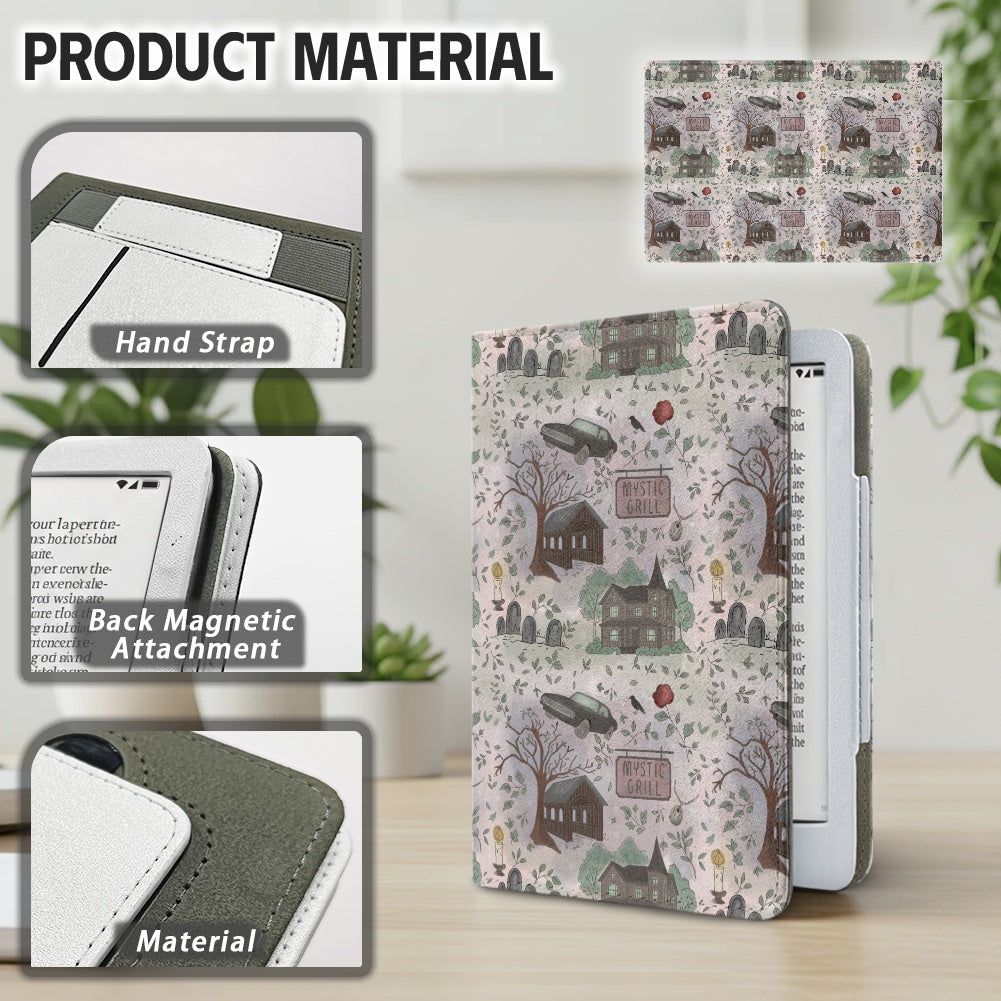 mystic falls PU cover for Kindle paperwhite 11th 12th gen vegan leather wallet style case