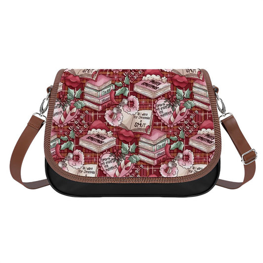 Merry smutmas bookish vegan Leather Shoulder Bag smutty book reader handbag