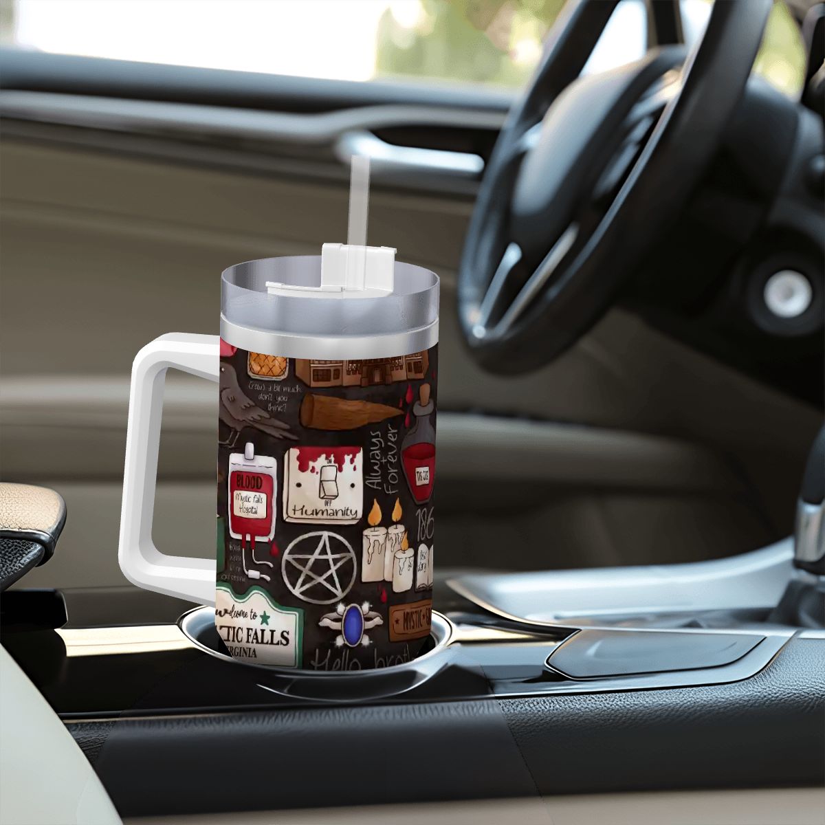 TVD hello brother salvatore travel mug 40oz