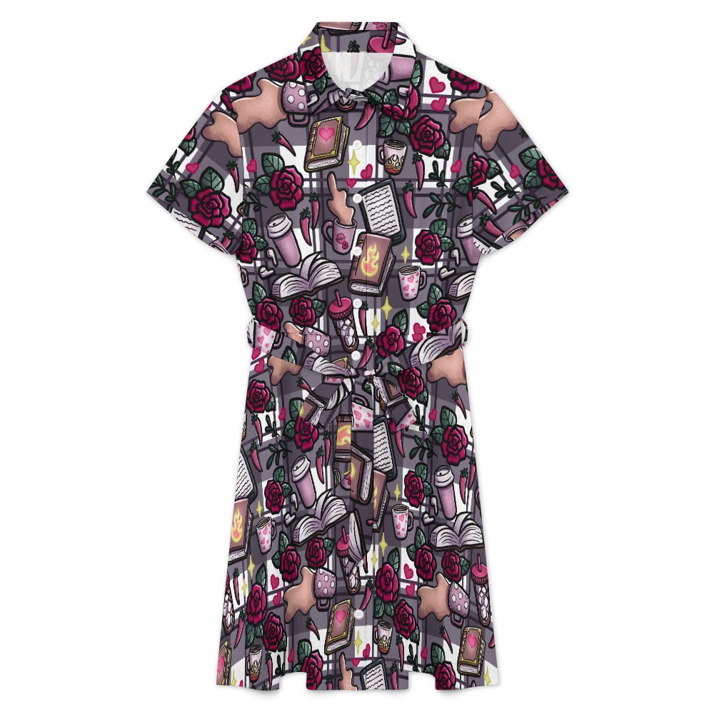 Coffee and Smut bookish shirt dress