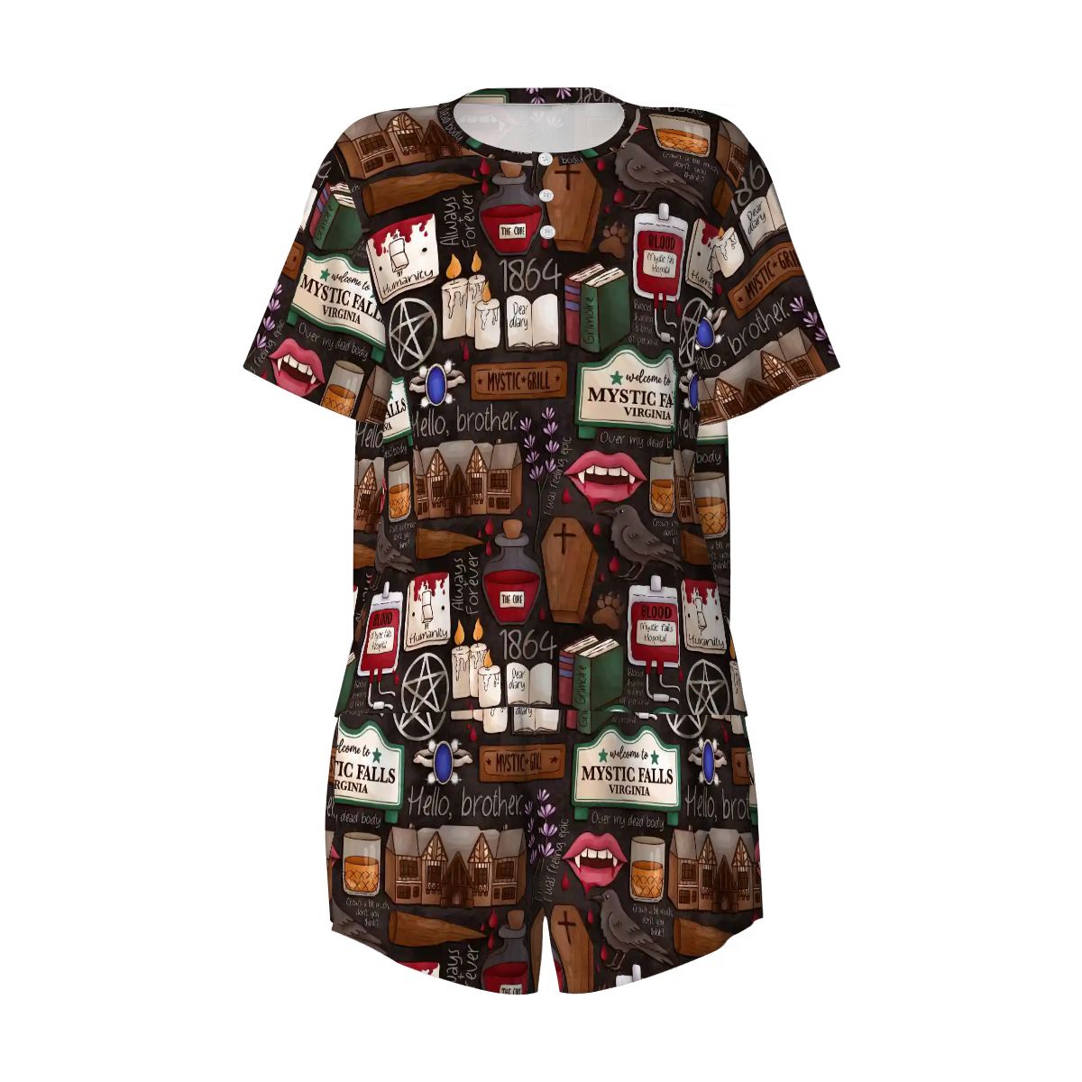 Mystic falls TVD vampire pajamas pjs pyjamas
