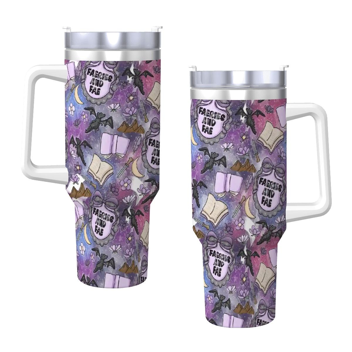 Faeries and fae romantasy fantasy bookish travel mug 40oz