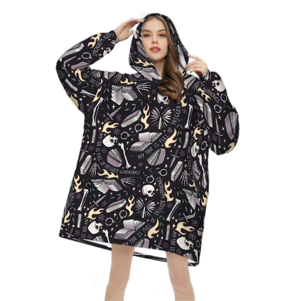 Dark My TBR is full of trigger warnings dark romance bookish blanket hoodie